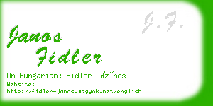 janos fidler business card